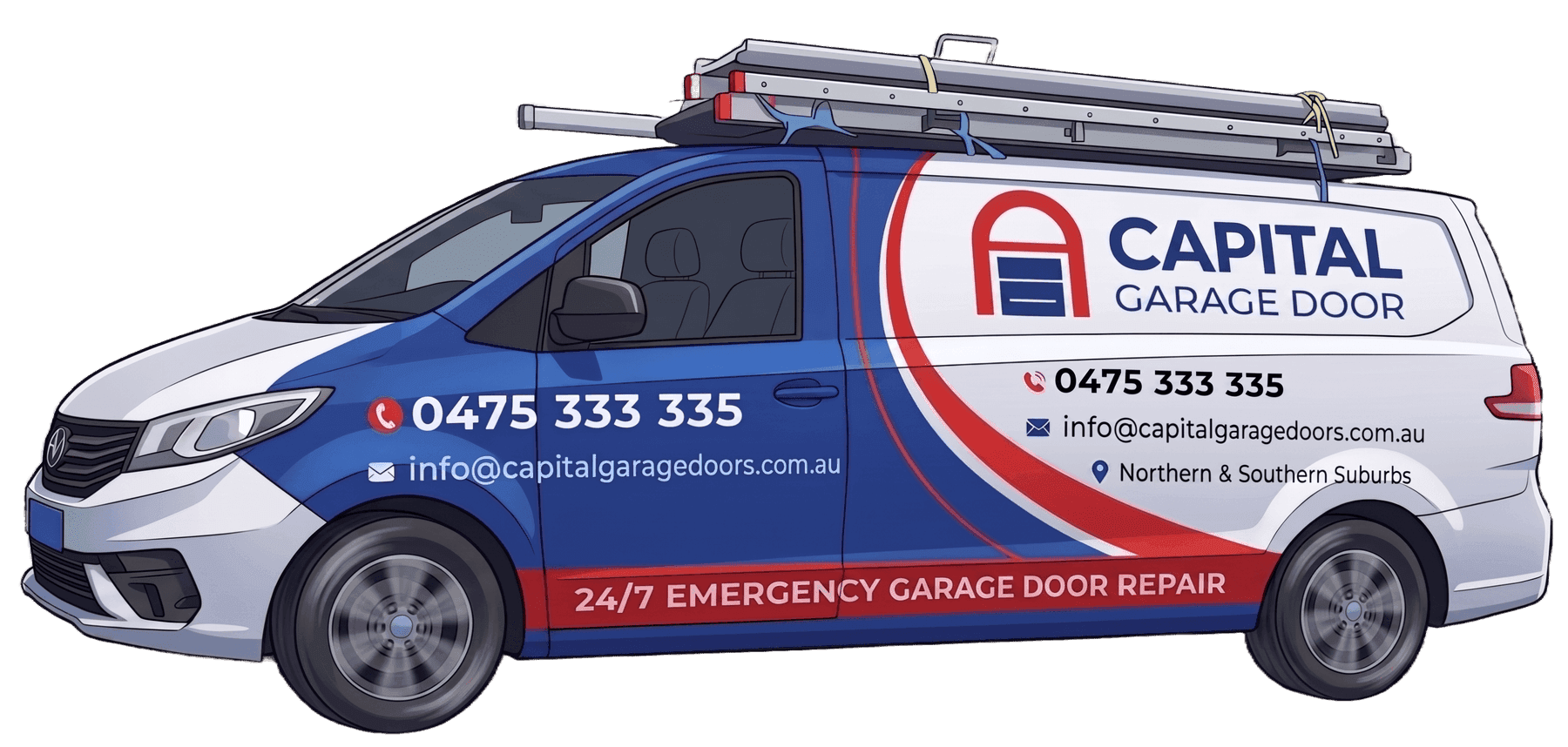 Capital Garage Doors service van